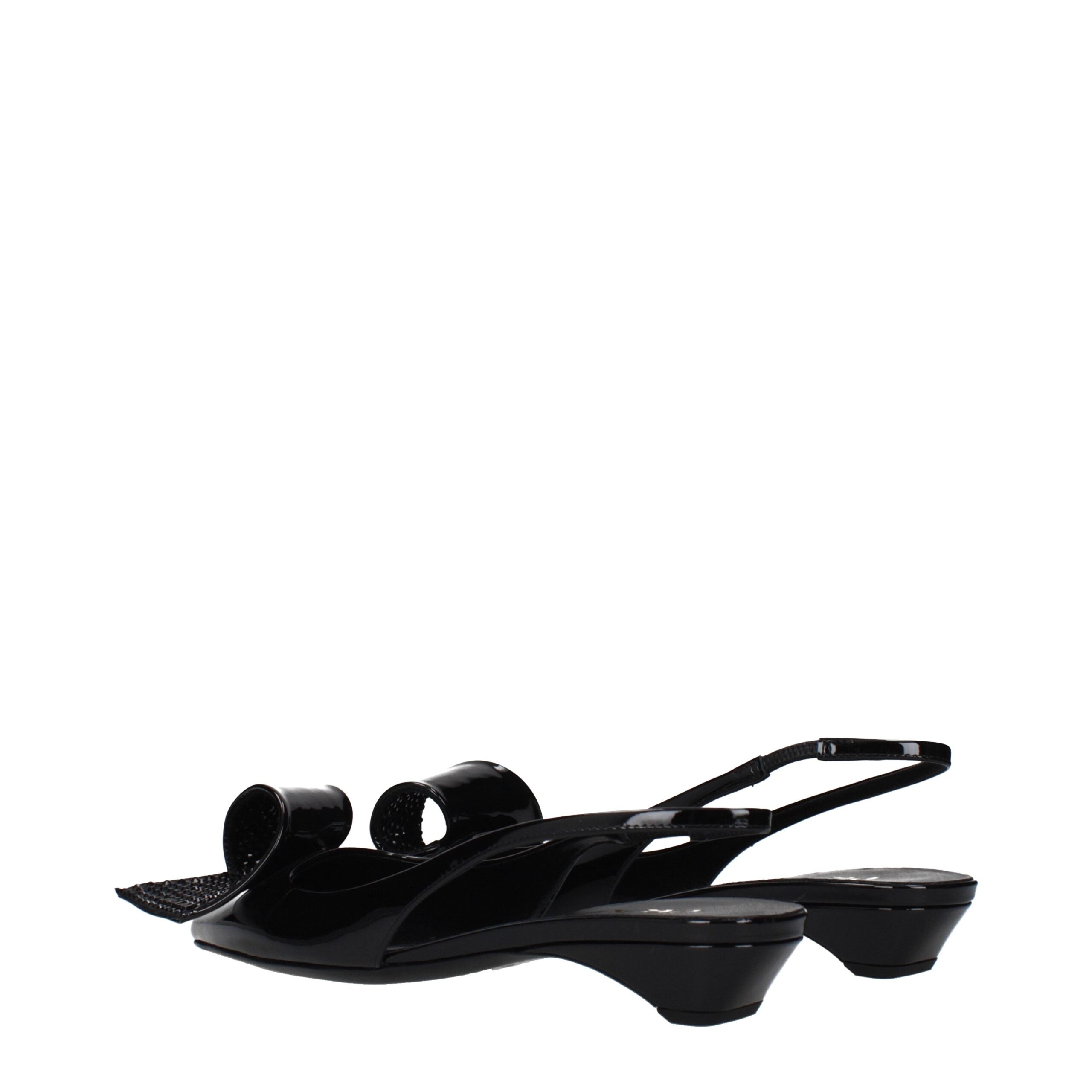 Prada signature patentleer espadrilles sandalen zwart