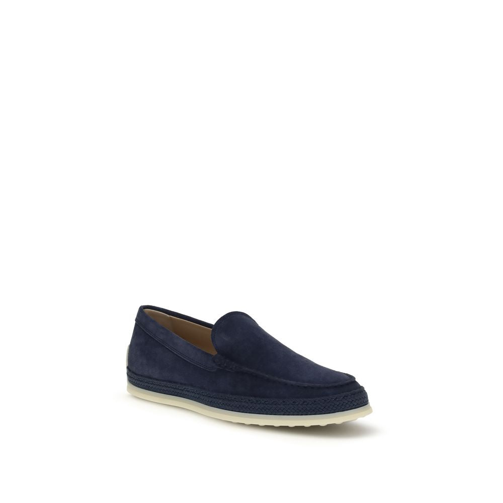 Tod's Blue Calf Leather Bos Taurus Slip-On Loafers Tod's